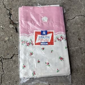 Vintage Super Cute Pink Flower Pillowcase Set Of Two NOS Cottagecore